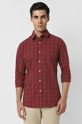 VAN HEUSEN Men Checkered Casual Red Shirt