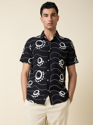 THOMAS SCOTT Men Printed Casual Black Shirt