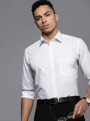 Raymond Men Printed Formal Light Blue Shirt