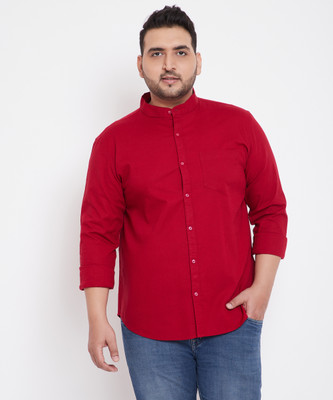Instafab Plus Men Solid Casual Red Shirt