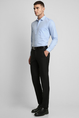 PETER ENGLAND Men Striped Formal Light Blue Shirt