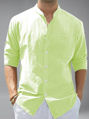 BHUVIKOO Men Solid Casual Green Shirt