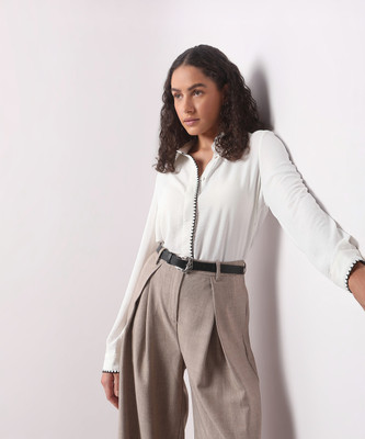 VERO MODA Women Solid Casual White Shirt