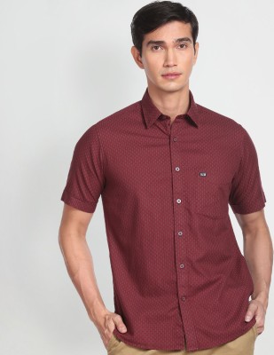 Arrow Sport Men Printed Casual Maroon Shirt