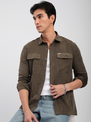BEYOUNG Men Solid Casual Brown Shirt