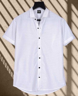 Vishuket Fashion Men Self Design Casual White Shirt