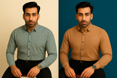 Shatrunjayam Men Checkered Casual Orange Shirt(Pack of 2)