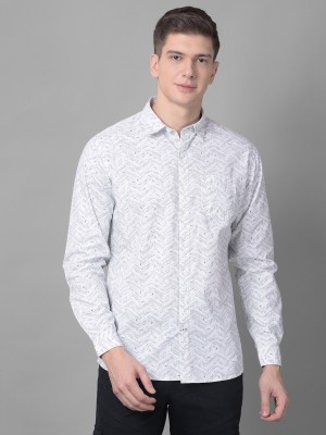 Canary London Men Printed Casual White Shirt