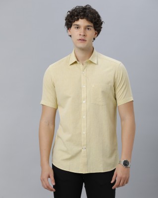 CAVALLO BY LINEN CLUB Men Solid Casual Yellow Shirt