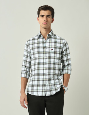 AD by Arvind Men Checkered Casual Green, White Shirt