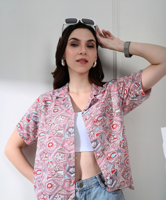 FUBACK Women Printed Casual Multicolor Shirt