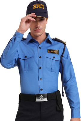 The Needleman Men Solid Casual Blue Shirt