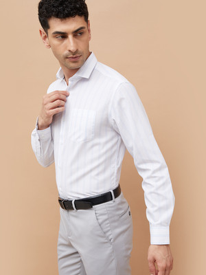 CODE by Lifestyle Men Striped Formal White Shirt