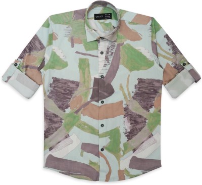 CAVIO Boys Printed Casual Green Shirt