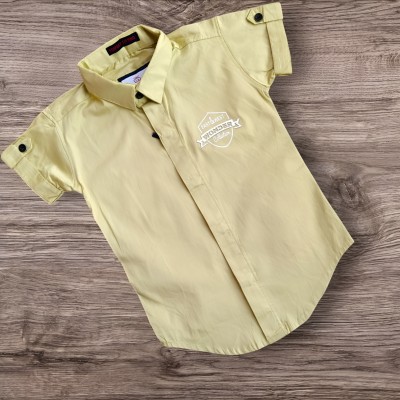 Good Boys Collection Boys Self Design Party Yellow Shirt