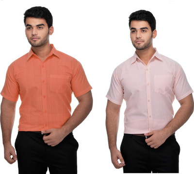 DESHBANDHU KHADI Men Solid Formal Multicolor Shirt(Pack of 2)