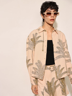 ONLY Women Printed Casual Pink Shirt