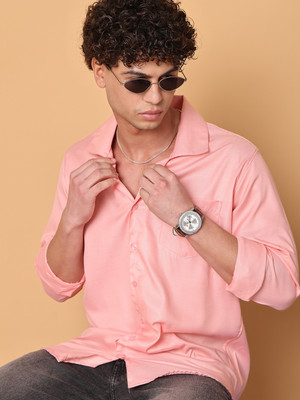 METRONAUT Men Solid Casual Pink Shirt