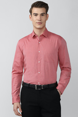 PETER ENGLAND Men Self Design Formal Pink Shirt