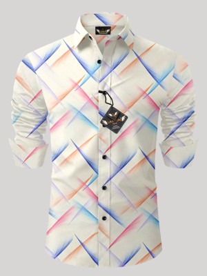 LAXBON Men Printed Casual White Shirt