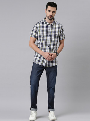 JOVEN Men Checkered Casual Multicolor Shirt