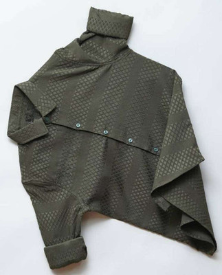 SHFASHION Men Self Design Casual Grey Shirt