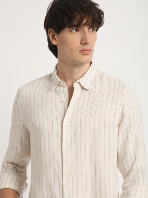 THE BEAR HOUSE Men Checkered Casual Beige Shirt