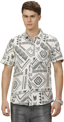 VOI JEANS Men Printed Casual White Shirt