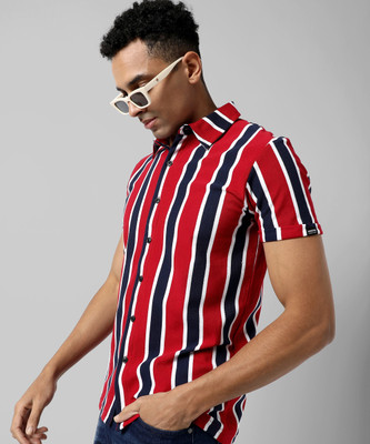 CAMPUS SUTRA Men Striped Casual Red, Dark Blue, White Shirt