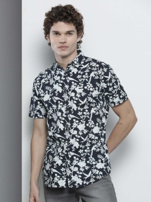 The Indian Garage Co. Men Printed Casual Dark Blue Shirt