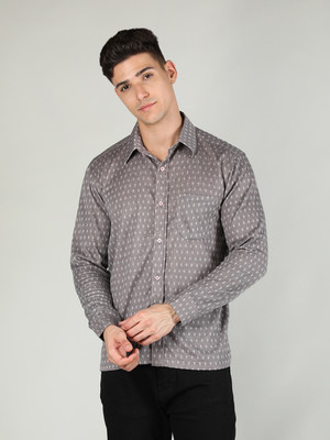 DLANXA Men Checkered Casual Grey, White Shirt