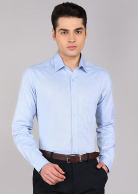 Raymond Men Printed Formal Light Blue Shirt