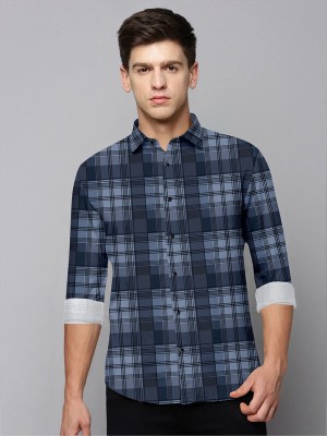 TANISHA FASHION Men Printed Casual Grey, Blue Shirt