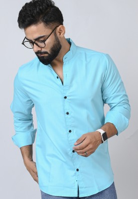 BLEZZA Men Solid Casual Light Blue Shirt