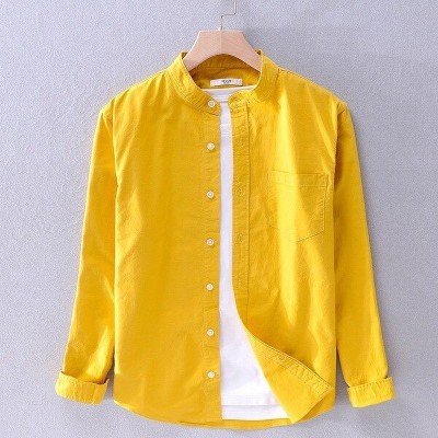 Pepzo Men Solid Casual Yellow Shirt