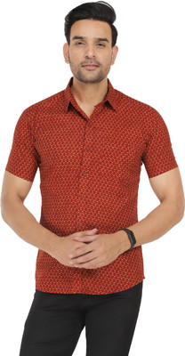 ravishree Men Floral Print Casual Red Shirt