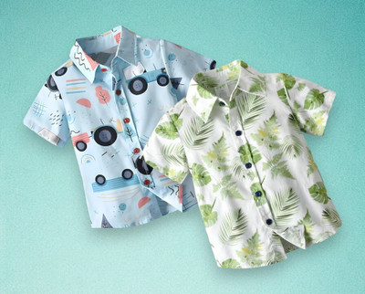AMBARDI FASHION Boys Printed Casual Multicolor Shirt(Pack of 2)
