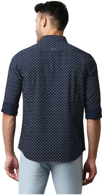 BASICS Men Printed Casual Blue Shirt