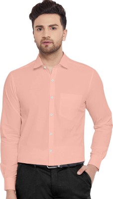 PROBEX Men Solid Formal Orange Shirt