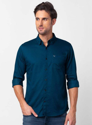 Style Nest Men Solid Formal Blue Shirt