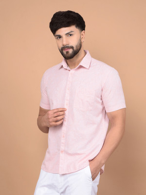 CRIMSOUNE CLUB Men Floral Print Casual Pink Shirt