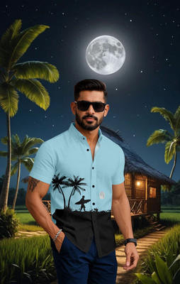 Restyle Men Striped Casual Blue Shirt