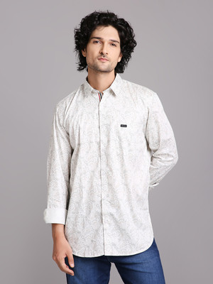 OURANOS Men Solid Casual Khaki Shirt