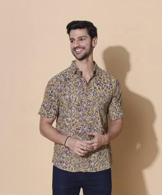Moshi Men Printed Casual Green Shirt