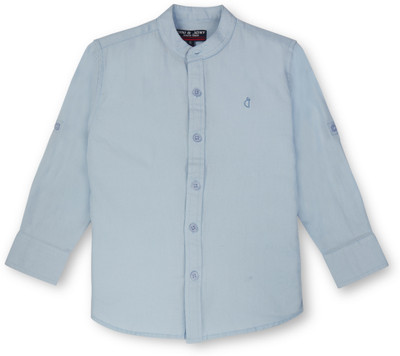GINI & JONY Boys Solid Casual Light Blue Shirt
