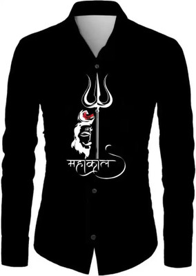 JRKENTERPRISE Men Printed Casual Black Shirt