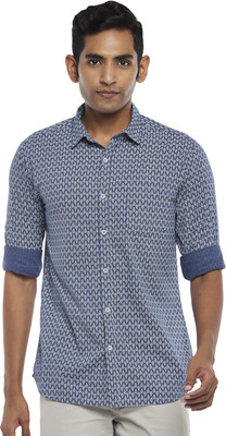 Byford by Pantaloons Men Printed Casual Blue Shirt