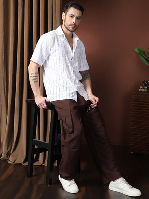 KOTTY Men Solid Casual White Shirt