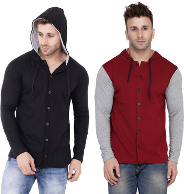 Trendfull Men Color Block Casual Multicolor Shirt(Pack of 2)