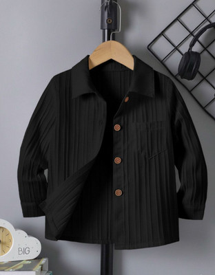 Lolark Boys Self Design Party Black Shirt